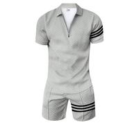 Homme Ensemble Sets Ete, Décontracté Homme Sport Plein Air Coupe Ample Cranté Fermeture Éclair Cordon Serrage Poches Printemps Été Lavage Main Machine