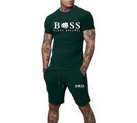 Homme Ensemble Sets Ete Tenues Survêtement Costumes Plage Vacances 2 Pcs Décontracté Ensemble Short Tee Shirt Homme 2 Pièce T-Shirts à Manches Courtes