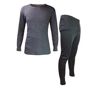 Homme Ensemble sous Vetement Thermique | Heat Holders | Hiver Chaude sous Vetement Manche Longue | Baselayer Haut & Bas (M, Charbon)