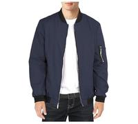 Homme ExtéRieur-Sport Printemps-Automne Casual-Classique Veste-Jacket - Mode Pilote Bomber Léger Coupe Vent Mince Cargo Veste De Baseball ete Blouson Polyester Softshell Veste Manteau Homme Bleu XL