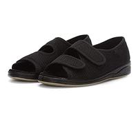 Homme Femme Ajustable Ultra-Large Chaussures, Chaussures gonflées de diabète plus Grande graisse hommes et femmes sandales blessées déformations de pieds ajustables Hallux Valgus Pantoufles-noir_40EU