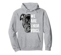 Homme Femme Amour Pitbull/Nous Sommes Leur Voix Sweat à Capuche, Unisexe pour Adultes, Gris Chiné, M