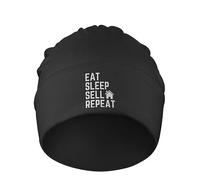 Homme Femme Bonnets Tricoté Manger, Dormir, Vendre, Recommencer : Un Cadeau pour Femmes Et Hommes Bonnets De Ski Classique Bonnet d'hiver Mode Hiver Chapeaux pour Hiver Quotidien Ski