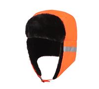 Homme Femme Chapeau Chapka Réfléchissant Chapka Haute Visibilité d'hiver Chapeau Chaud d'Assainissement d'hiver Chapeau Aviateur en Faux Cuir Fausse Oreillettes Réfléchissantes Chapeau de Chasse