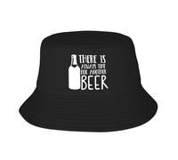 Homme Femme Chapeau De Pêcheur Il Y A Toujours du Temps pour Une Bière 3 Black 7 Chapeau De Soleil Respirant Casquette Visière Mode Bob pour Randonnée Shopping Plage