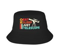 Homme Femme Chapeaux De Plage Astronomie Manger Dormir Juste Télescope Chapeaux De Seau Coupe-Vent Bucket Hat Pliable Chapeau De Soleil pour Pêche Voyages Camping