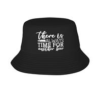 Homme Femme Chapeaux De Seau Il Y A Toujours du Temps pour Une Bière 2 Black 8 Bob Pliable Chapeaux De Plage Anti-UV Chapeau De Soleil pour Extérieur Été Plage