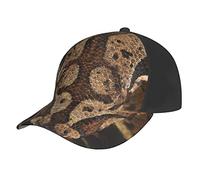 Homme Femme Chapeaux Pare-Soleil Snapback Casquette Respirant Lègére Casquette Hip Hop pour Sport Camping Serpent Boa Constrictor Or Rouge