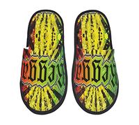 Homme Femme Chaussons Rasta Reggae Rasta Style Camo Camouflage Pantoufles Homme Anti-Slip Chaussons Maison Souple Chausson Homme Pour Hommes, Voyage, Hôtel M