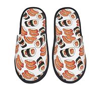 Homme Femme Chaussons Rouleau De Sushi Chaussures De Maison Anti-Slip Pantoufles Homme Douce Chaud Slippers Pour Invité, Spa, Hôtel L