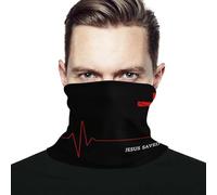 Homme Femme Couvre-Chef Jésus m'a Sauvé La Vie Battement De Cœur Croix Christianisme Echarpe Tête Pirate Respirant Cache-Col Unique Bandana pour Randonnée Motorcycle Yoga