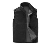 Homme/Femme Hiver Gilet Chaud Doublure Polaire Softshell Bodywarmer Gilet Confortable Veste sans Manches avec Poches Hommes Noir L