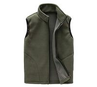 Homme/Femme Hiver Gilet Chaud Doublure Polaire Softshell Bodywarmer Gilet Confortable Veste sans Manches avec Poches Hommes Sombre Army XL