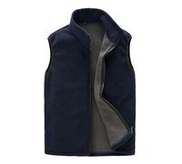 Homme/Femme Hiver Gilet Chaud Doublure Polaire Softshell Bodywarmer Gilet Confortable Veste sans Manches avec Poches Hommes Navy L