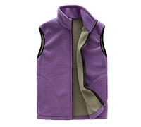 Homme/Femme Hiver Gilet Chaud Doublure Polaire Softshell Bodywarmer Gilet Confortable Veste sans Manches avec Poches Femmes Violet XXL