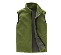 Homme/Femme Hiver Gilet Chaud Doublure Polaire Softshell Bodywarmer Gilet Confortable Veste sans Manches avec Poches Hommes Jaune Army XL