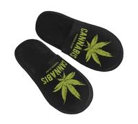 Homme Femme Pantoufles De Spa Logo Du Cannabis Pantoufle Retro Peluche Chaussons Mode Slippers Hotel Pour Hôtel Interieur Chambre L