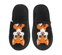 Homme Femme Pantoufles Hotel Mignon Petit Renard Assis Chaussons Drôle House Chaussures Mode Peluche Chaussons Pour Maison Piscine Interieur L