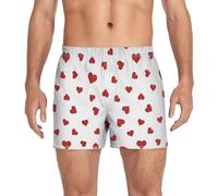 Homme Femme Short de Pyjama Caleçon de Sport Amour Coeur Lingeire de Nuit Lâche Boxer Briefs Short de Bain Culotte Plage Underwear Elastique Respirant S-XXL f13