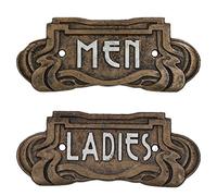 Homme/Femme Toilette Art Nouveau signe de porte en fonte Plaque Café Shop