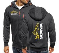 Homme Fermeture à glissière Pull pour Scania Sweat à Capuche Hauts à Capuche Sweats à Capuche avec Poche-Dark Grey B||XXL
