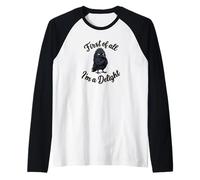 Homme First of All I'm a Delight Funny Sarcastic Crow Raven Manche Raglan