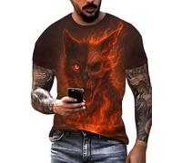 Homme Flamme Tennis de Table T-Shirt Imprimé T-Shirts Graphique Drôle À Manches Courtes Surdimensionné Ample Pull Top Sportswear