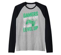 Homme Gamers Don't Get Older We Just Level Up Funny Gamer Retro Manche Raglan
