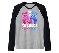 Homme Gender Reveal Grandpa Team, Rose ou Bleu, qu'en Pensez-Vous ? Manche Raglan