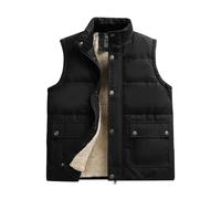 Homme Gilet Polaire Chaud Doudoune Légère Vestes Capuche Gilets de Photographie en Plein air Doudounes avec Poches Zippé Blousons sans Manche Epais Multi-Poches Manches Outdoor Bodywarmer Hiver