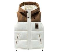 Homme Gilet Polaire Chaud Manteaus Matelassée Rembourrée Chasse Camping Gilets de Photographie Doudounes avec col Montant Manteaux pais en Hiver Multi-Poches Sans Manches pour d'Âge Moyen et gées