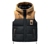 Homme Gilet Polaire Chaud Manteaus Matelassée Rembourrée Chasse Camping Gilets de Photographie Doudounes avec col Montant Manteaux pais en Hiver Multi-Poches Sans Manches pour d'Âge Moyen et gées