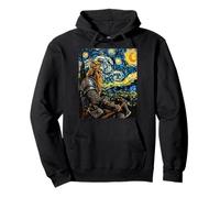 Homme Guerrier Viking Style Van Gogh Nuit Étoilée Sweat à Capuche