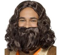 Homme Hippie Ou Jésus Déguisement Perruque & Barbe Ensemble Kit Par Smiffys