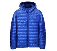 Homme/Hiver Décontracté Grande Taille Léger Zipper Pocket Hat Coton Rembourré Manteau Top Shirt, bleu, M