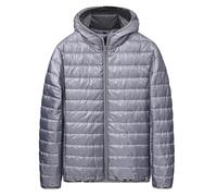 Homme/Hiver Décontracté Grande Taille Léger Zipper Pocket Hat Coton Rembourré Manteau Top Shirt, gris, M