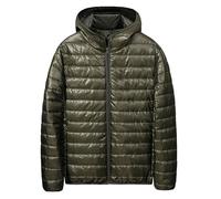 Homme/Hiver Décontracté Grande Taille Léger Zipper Pocket Hat Coton Rembourré Manteau Top Shirt, vert, M
