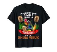 Homme Homme Mec Simple Rhum Vieux Et île De La Martinique 972 T-Shirt
