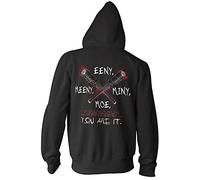 Homme Hoodie à Fermeture Éclair Walking, Dead Eeny Meeny Miny Moe. You are It! Negan - Noir, XL