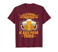 Homme Humour Elle Mange Pour Deux Enceinte Annonce Grossesse Drole T-Shirt