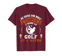 Homme Humour Golf Golfeur - J'aime Le Golf et L'apéro Drôle T-Shirt