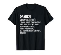 Homme Humour Prénom Personnalisé Damien Définition T-Shirt