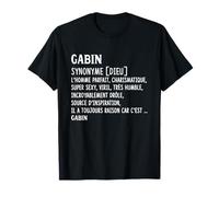 Homme Humour Prénom Personnalisé Gabin Définition T-Shirt
