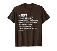 Homme Humour Prénom Personnalisé Hervé Définition T-Shirt, Homme, Marron, M