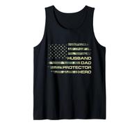 Homme Husband Dad Protector Hero for Christmas Camo American Flag Débardeur