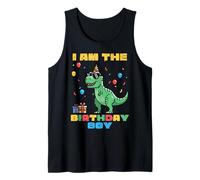 Homme I Am The Birthday Boy Trex Dinosaure Fête Famille Match Garçons Enfants Débardeur