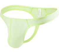 Homme Ice Silk Sexy Slips Solides Taille Basse sous-vêtements Doux Extensible Respirant Mince String sous-vêtements (TG,Vert)