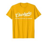 Homme Idée Cadeau drôle Humour prénom pour Christophe T-Shirt, Homme, Doré Vif, S
