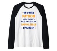 Homme Idée Départ Humour Patron Homme metier Original Super Patron Manche Raglan