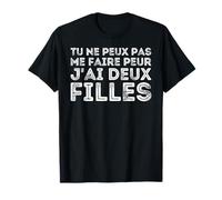 Homme J'ai deux filles cadeau de papa drôle rétro PAPA de 2 Filles T-Shirt